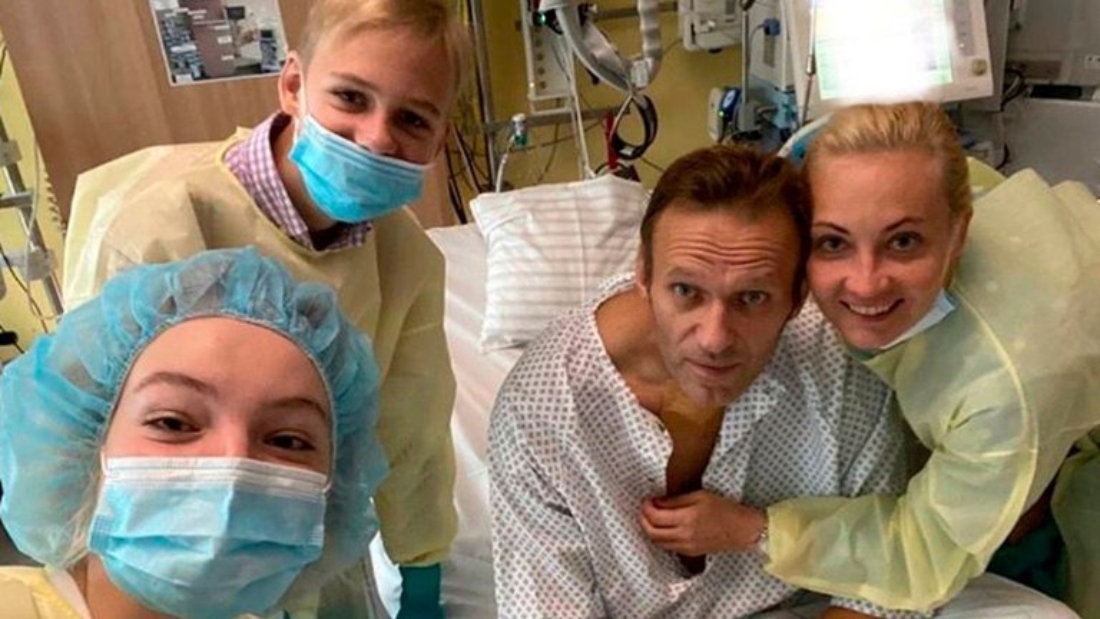 Alexei Navalni con su familia en Alemania